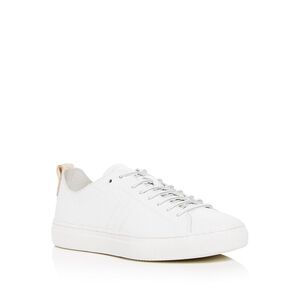 BOSS Mens White Enlight Round Toe Platform Leather Athletic Sneakers 41